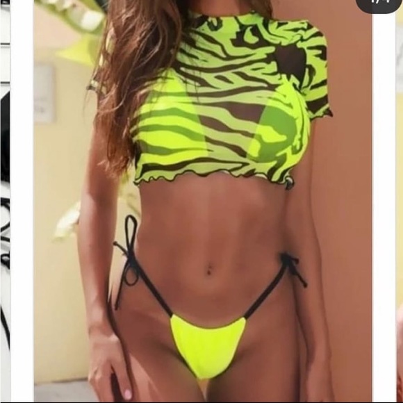 lime swimsuit - Picture 2 of 3